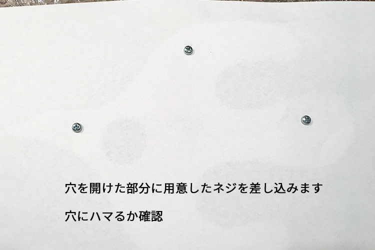 壁の鳥穴にはまるか確認