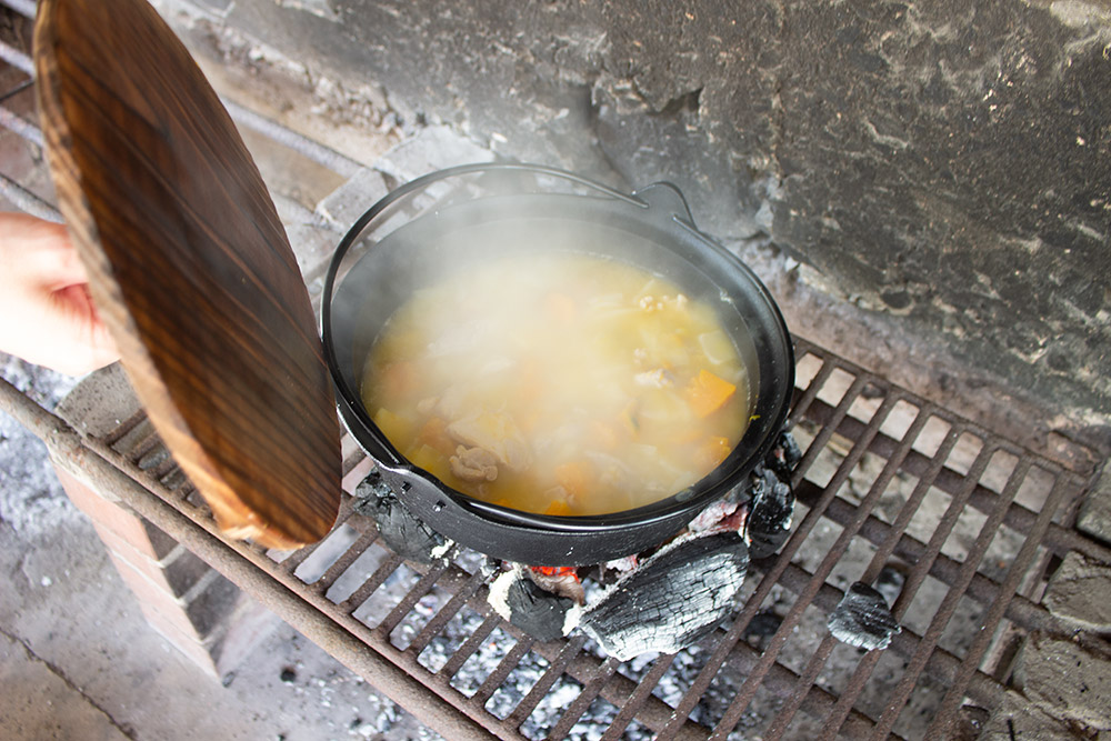 かぼちゃシチュー調理中