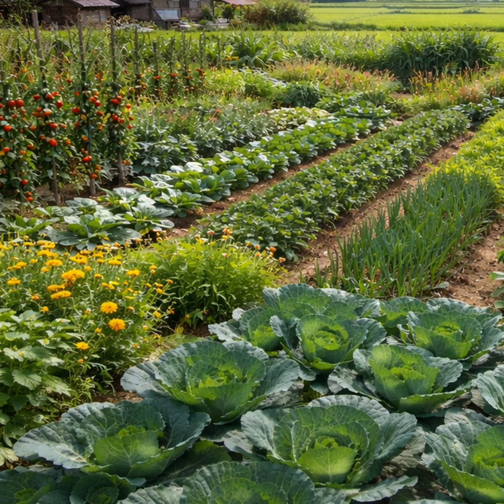 憧れの朝食　田舎の畑